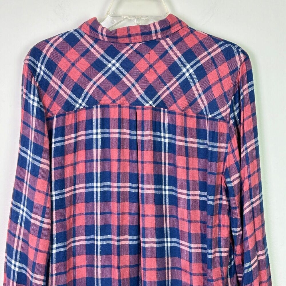 Rails Rust, Navy Blue Plaid Button Down Shirt Siz… - image 5